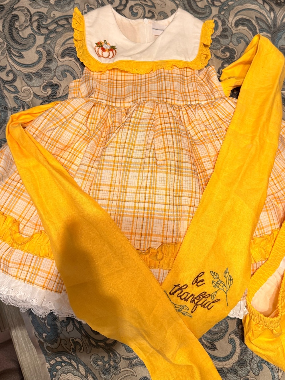 Two Roosters Clothing- Jasmine’s Be Thankful Dress with bloomers